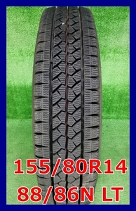 ★2019年製 155/80R14 88/86N LT ブリヂストン VL1 中古 スタッドレス 1本 14インチ★