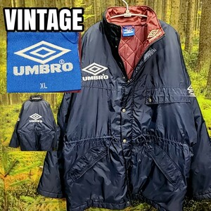 シーズンオフ特別価格】90s 90年代 ビンテージ アンブロ UMBRO 濃紺 ヨーロッパ 青タグ 刺繍 ジャケット 中綿 EURO ユーロ