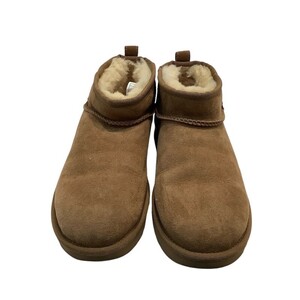 アグ（UGG）Classic Ultra Mini ムートン ショートブーツ ベージュ 26cm 1116109 CHESTNOT 【中古】KB-9065