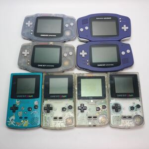 12) Nintendo GAMEBOY ADVANCE AGB-001 任天堂 GAME BOY COLOR CGB-001 8本まとめ売り本体 動作未確認