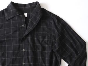 中古品★ARMANI EXCHANGE アルマーニ エクスチェンジ★モダン二筋格子柄長袖シャツ★S【本物保証】ブラック黒【正規品】綺麗目ファッション