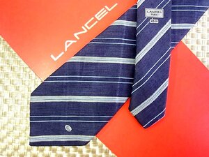 ★3095S★新品【ストライプ ロゴ入 柄】ランセル【LANCEL】ニットタイ