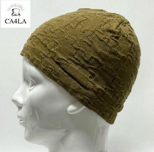 【新品】CA4LA カシラ 日本製 心地よい肌触り 立体模様編みのコットンビーニー フリーサイズ 男女兼用