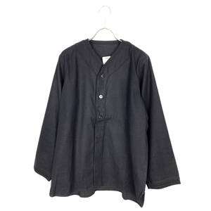 ビズビム(VISVIM) DUGOUT SHIRT L/S (WOOL/LINEN) 17SS (black)