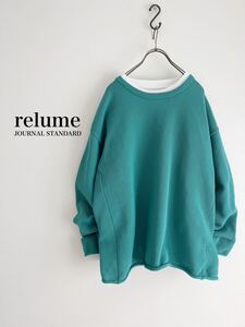 【ニット+カットソー2点セット】JOURNAL STANDARD relumeリサイクルポリエステルライトニット グリーン ジャーナルスタンダードMサイズ