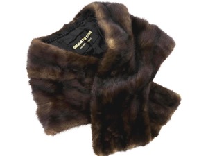 SIBERIAN FUR STORE リアルファー ストール ショール 茶 ◆■ ☆ ejb5 レディース