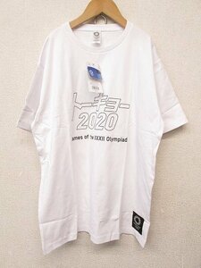 I3673：未使用！東京オリンピック TOKYO2020 カタカナTシャツ L プリントロゴTee 白ホワイト ユニセックス：3