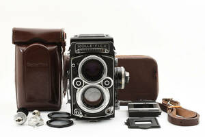 Rolleiflex ローライフレックス 2.8F 80mm ホワイトフェイス 純正革ケース・ストラップ・レンズキャップ・ローライキン付 【現状品】