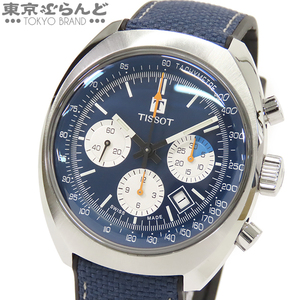 101729794 ティソ TISSOT ヘリテージ 1973 T124.427.16.041.00 ブルー SS ラバー クロノグラフ 腕時計 メンズ 自動巻