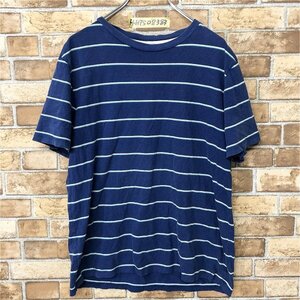 GAP ギャップ メンズ ボーダー柄 半袖Tシャツ L 青エメラルドグリーン薄ピンク