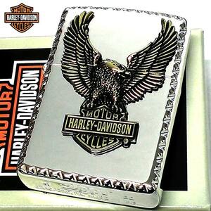 ZIPPO ライター ハーレー ダビッドソン イーグルメタル ジッポ HARLEY-DAVIDSON 鷲 シルバー 鏡面 コーナーリューター加工 かっこいい