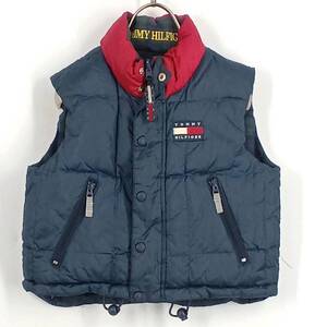 キッズ5 TOMMY HILFIGER THMJ トミーヒルフィガー ダウンベスト リバーシブル ネイビー チェック リユース ultralou ou0162