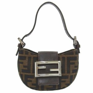 ■ 1円 ～ 正規 中古品 ■ FENDI フェンディ ■ ズッカ柄 ミニマンマバケット ■ ミニクロワッサン ミニハンドバッグ ポーチ レディース