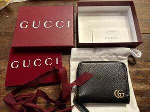 3~4日使用美品　グッチ　ダブルG ジップアラウンドウォレット　小銭入れ　コインケース　レザー　GUCCI カードケース