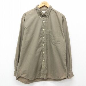 XL/古着 ジェイクルー J.CREW 長袖 ブランド シャツ メンズ 90s オックスフォード 大きいサイズ コットン ボタンダウン 緑系 グリーン 24se