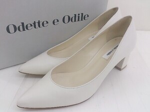 ◇ ◎ Odette e Odile UNITED ARROWS ポインテッドトゥ ヒール パンプス サイズ22 1/2 オフホワイト レディース