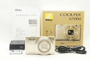 【適格請求書発行】美品 Nikon ニコン COOLPIX S7000 コンパクトデジタルカメラ ゴールド 元箱付【アルプスカメラ】240914e