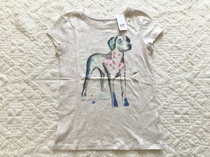 ★新品★GAP kids★ワンちゃん柄 Tシャツ トップス★130★ナチュラル★