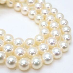 美品!!テリ抜群!!箱付き!!＊MIKIMOTO(ミキモト)K14アコヤ本真珠ネックレス＊m 29.8g pearl jewelry necklace ED0/EE0