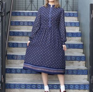 RETRO VINTAGE TOKYO STYLE PATTERNED ALL OVER DESIGN ONE PIECE/レトロ古着東京スタイル総柄ワンピース