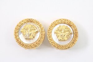 GIANNI VERSACE ジャンニ ヴェルサーチ メデューサ クリップ式 イヤリング アクセサリー ゴールドカラー ヴィンテージ 2862-A