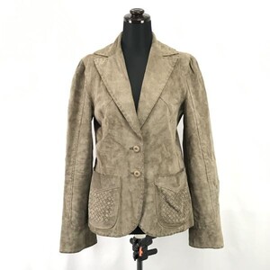 MNG/マンゴ★牛革/スエードレザージャケット【women’s size -40/L/茶/BROWN】Coats/Jackets/Jumpers◆pBH270