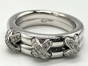 ▼【ITJ148ZU5M9S】CHAUMET ショーメ K18WG 750 リアン・ドゥ・ショーメ ダイヤモンド リング 10.2g 11.5号