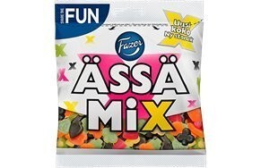 Fazer Assa ファッツエル アッサ ミックス フルーツグミ＆サルミアッキ 280g ×１袋　フィンランドのお菓子です