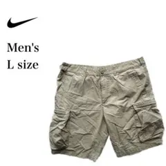 NIKE ナイキ　カーゴ　ハーフパンツ　メンズ　L ベージュ　ワンポイント　ロゴ