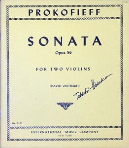 プロコフィエフ 2つのヴァイオリンのソナタ op.56 (ヴァイオリン二重奏) 輸入楽譜 Prokofieff Sonata Op.56 洋書