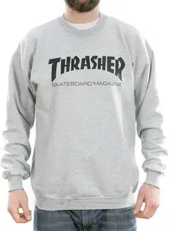 (1043-XL) THRASHER スウェット Mag Logo グレー XL