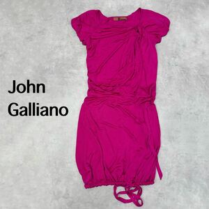 John Galliano ジョンガリアーノ ワンピース S イタリア製 チュニック　半袖　チュニックワンピース