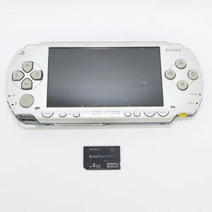 動作品 PSP プレイステーションポータブル 本体 メモリースティック4GB 付き PSP-1000 ミスティックシルバー ソニー SONY N6329