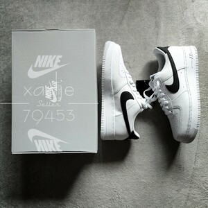 新品 正規品 NIKE ナイキ AIR FORCE1 LOW エアフォース1 ロー 07 白 ホワイト 黒 ブラック 白 27cm US9 レザー 箱付き