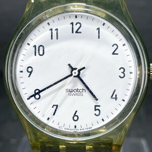 SWATCH スウォッチ AG1996 腕時計 アナログ クオーツ 3針 ホワイト文字盤 スケルトン ラバーバンド 新品電池交換済み 動作確認済み