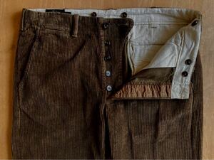 RRL 太畝コーデュロイパンツ 32/32 ブラウン サスペンダーボタン 1930ディテール(パンツ ラルフローレンフランス40s30s