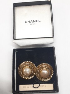 1円　 イヤリング シャネル CHANEL アクセサリー ヴィンテージ ゴールド フェイクパール ココマーク ゴールドカラー パール