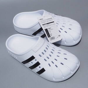 デッド!! 新品!!25,5cm 限定 adidas ADILETTE CLOG U 白ｘ黒 MULE サンダル