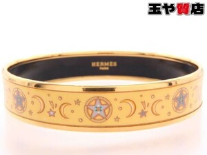 エルメス バングル エマイユPM 月星柄 七宝焼き ブレスレット C刻印