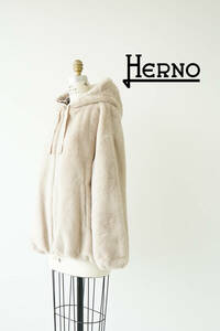 2023AW HERNO ヘルノ ボア フリース エコファー ジャケット size 40 0826053