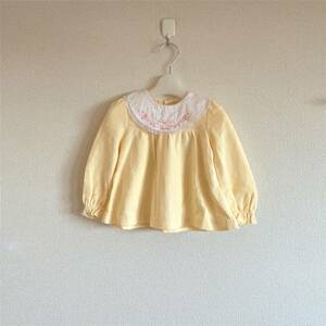 35617 CELINEセリーヌ*90 ワンピース セットアップ カットソー トップス アンダーパンツ キッズ 子供服 ベビー服 黄色系 イエロー系　