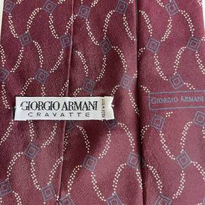 GIORGIO ARMANI(ジョルジオアルマーニ) ワインレッド波スクエアネクタイ