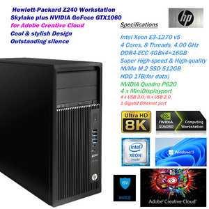 アドビCCスタートアップ応援!!デザイナー＆フォトグラファー!!core i7超xeon4.00GHz-8CPU/爆速NVMeSSD512GB&HDD1TB/DDR4-16GB/8K-Quadro