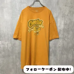 古着 used　Cheetos チートス　半袖プリントTシャツ　オレンジ　レトロ　デザイン　個性的　クルーネック　春夏服　メンズ　ビッグシルエット　オーバーサイズ　レディース