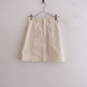 【美品】アーペーセー A.P.C. *カラーデニムスカート*36エクリュ系ミニ無地コットン(sk33-2404-566)【51E42】