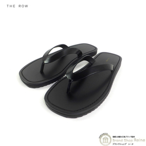 ザ・ロウ （The Row） CITY FLIP FLOP フラットサンダル ビーチサンダル ＃37 1/2 シューズ F1388 ブラック（新品）