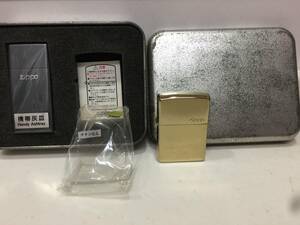 Zippo　ジッポー　チタン仕上げ　ゴールド　携帯灰皿　1996年製　未使用　　　KJ1MU