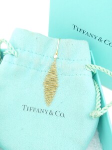 TIFFANY ティファニー　メッシュ　ダイヤ　ピアス　フック　　k18YG