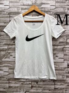 M NIKE ナイキ ホワイト 半袖Tシャツ 半袖 Tシャツ カットソー トップス DRI-FIT レディース