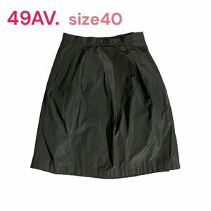 美品　49AV. ジュンコシマダ　黒膝丈スカート ボトムス スカート 黒　49AV JUNKO SHIMADA 40、L、11号　ブラック